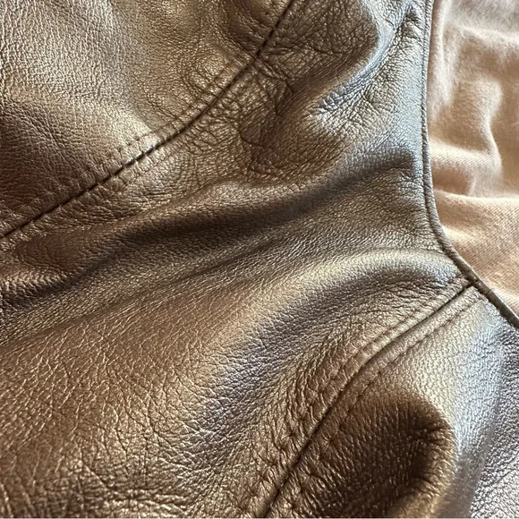 Brown Faux Leather Dress - Picture 6 of 8